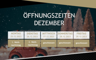 Servotec News Öffnungszeiten Dezember 2023